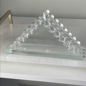 Okuna Outpost Crystal Triangle Art Sculpture Napkin Holder (8•2•4.4in)